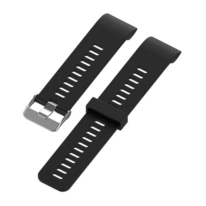 G.r44.1 Angle Black StrapsCo Silicone Rubber Watch Band Strap For Garmin Forerunner 30 & 35