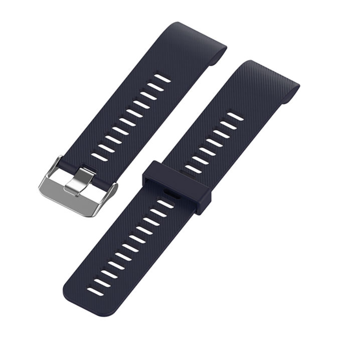 G.r44.5a Angle Navy Blue StrapsCo Silicone Rubber Watch Band Strap For Garmin Forerunner 30 & 35