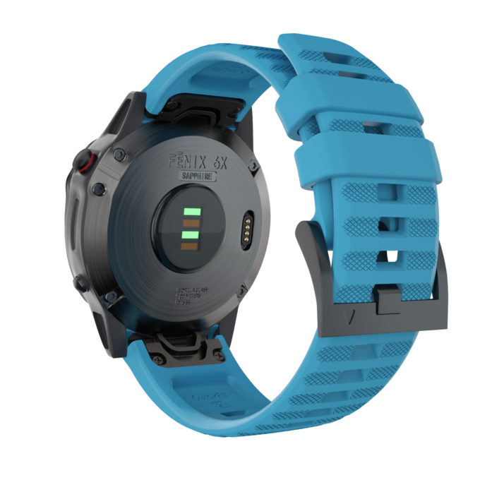 G.r46.5 Back Blue StrapsCo QuickFit 26 Silicone Rubber Watch Band Strap For Garmin Fenix 6X