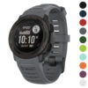 G.r48.7 Gallery Grey StrapsCo Silicone Rubber Watch Band Strap For Garmin Instinct