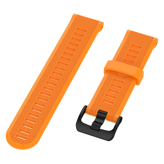 G.r49.12 Angle Orange StrapsCo Silicone Rubber Watch Band Strap For Garmin Forerunner 945 & Quatix 5
