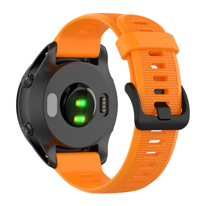 G.r49.12 Back Orange StrapsCo Silicone Rubber Watch Band Strap For Garmin Forerunner 945 & Quatix 5