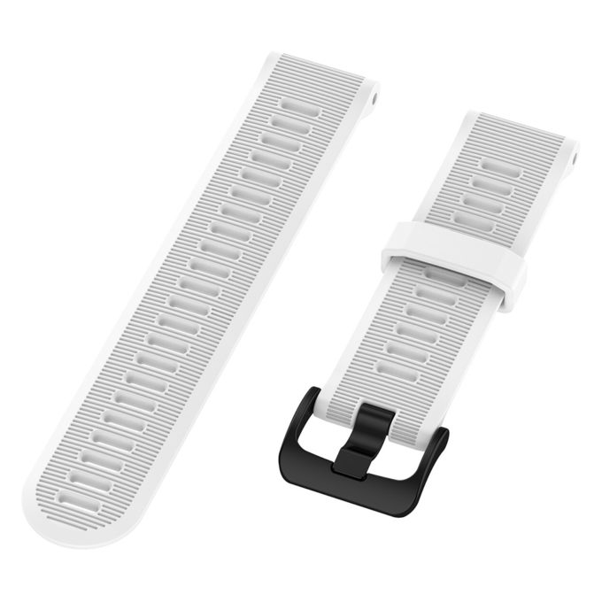 G.r49.22 Angle White StrapsCo Silicone Rubber Watch Band Strap For Garmin Forerunner 945 & Quatix 5