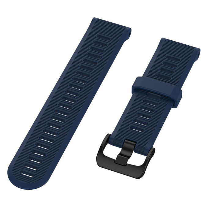 G.r49.5a Angle Dark Blue StrapsCo Silicone Rubber Watch Band Strap For Garmin Forerunner 945 & Quatix 5