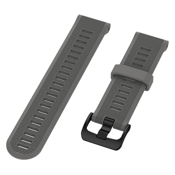 G.r49.7 Angle Grey StrapsCo Silicone Rubber Watch Band Strap For Garmin Forerunner 945 & Quatix 5