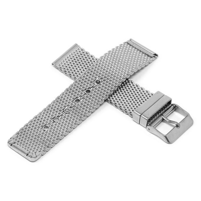 M3.ss Cross Silver StrapsCo Stainless Steel Two Piece Mesh Watch Band Strap 18mm 20mm 22mm 24mm