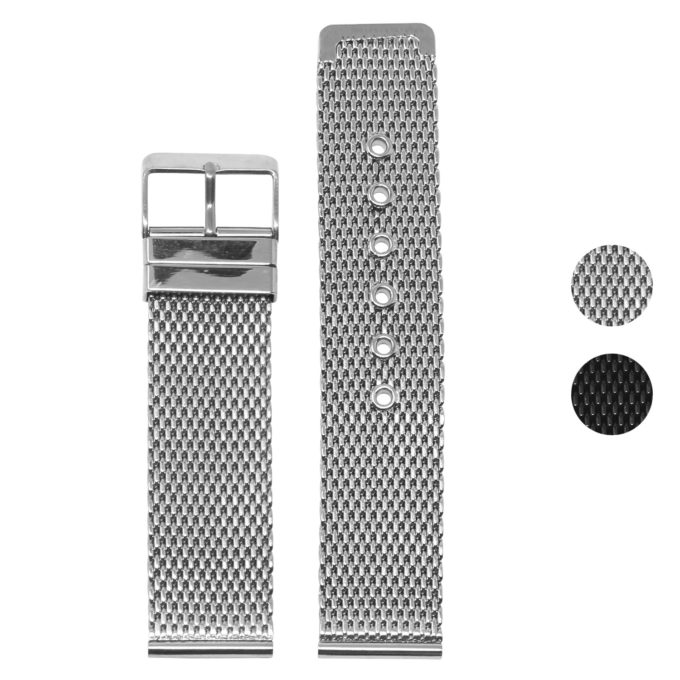 M3.ss Gallery Silver StrapsCo Stainless Steel Two Piece Mesh Watch Band Strap 18mm 20mm 22mm 24mm