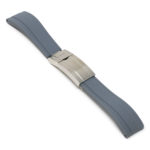 R.rx3.7.bs Angle Grey (Brushed Silver Clasp) StrapsCo Silicone Rubber Replacement Watch Band Strap For Rolex With Straight Ends