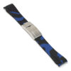 R.rx7.5.bs Angle Blue Camo (Brushed Silver Clasp) StrapsCo Fitted Camo Rubber Watch Band Strap