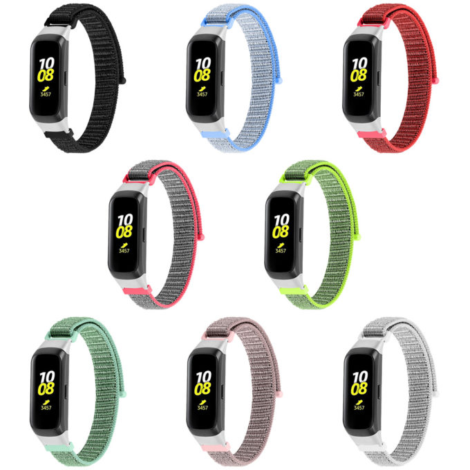 S.ny4 All Colors StrapsCo Woven Nylon Watch Band Strap Compatible With Samsung Galaxy Fit SM R370