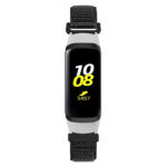 S.ny4.1 Front Black StrapsCo Woven Nylon Watch Band Strap Compatible With Samsung Galaxy Fit SM R370