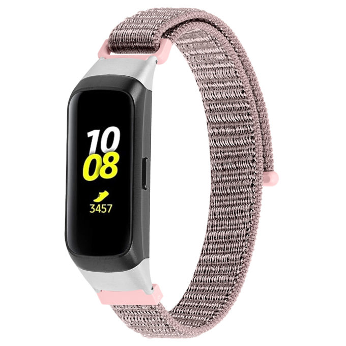 S.ny4.13 Main Pink StrapsCo Woven Nylon Watch Band Strap Compatible With Samsung Galaxy Fit SM R370