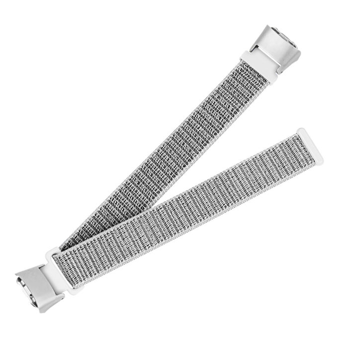 S.ny4.22 Angle White StrapsCo Woven Nylon Watch Band Strap Compatible With Samsung Galaxy Fit SM R370