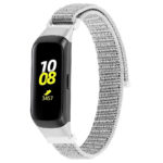 S.ny4.22 Main White StrapsCo Woven Nylon Watch Band Strap Compatible With Samsung Galaxy Fit SM R370