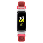 S.ny4.6 Front Red StrapsCo Woven Nylon Watch Band Strap Compatible With Samsung Galaxy Fit SM R370