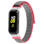 S.ny4.7.6 Main Red & Grey StrapsCo Woven Nylon Watch Band Strap Compatible With Samsung Galaxy Fit SM R370