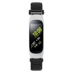 S.ny5.1 Front Black StrapsCo Woven Nylon Watch Band Strap Compatible With Samsung Galaxy Fit E SM R375