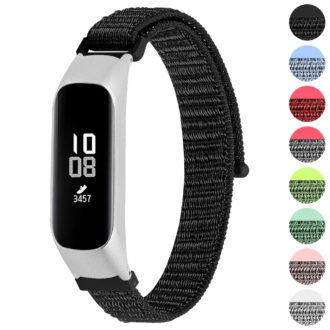 S.ny5.1 Gallery Black StrapsCo Woven Nylon Watch Band Strap Compatible With Samsung Galaxy Fit E SM R375