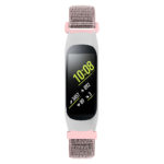 S.ny5.13 Front Pink StrapsCo Woven Nylon Watch Band Strap Compatible With Samsung Galaxy Fit E SM R375