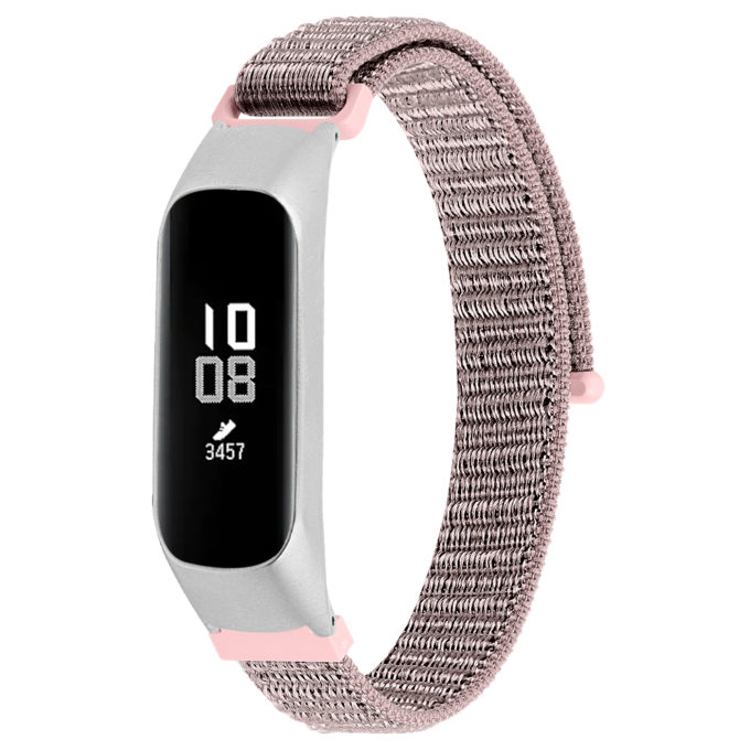 S.ny5.13 Main Pink StrapsCo Woven Nylon Watch Band Strap Compatible With Samsung Galaxy Fit E SM R375