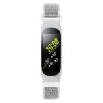 S.ny5.22 Front White StrapsCo Woven Nylon Watch Band Strap Compatible With Samsung Galaxy Fit E SM R375