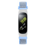 S.ny5.5 Front Blue StrapsCo Woven Nylon Watch Band Strap Compatible With Samsung Galaxy Fit E SM R375