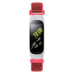 S.ny5.6 Front Red StrapsCo Woven Nylon Watch Band Strap Compatible With Samsung Galaxy Fit E SM R375