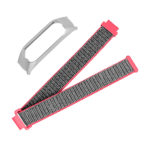 S.ny5.7.6 Angle Red & Grey StrapsCo Woven Nylon Watch Band Strap Compatible With Samsung Galaxy Fit E SM R375