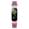 S.ny5.7.6 Front Red & Grey StrapsCo Woven Nylon Watch Band Strap Compatible With Samsung Galaxy Fit E SM R375