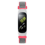 S.ny5.7.6 Front Red & Grey StrapsCo Woven Nylon Watch Band Strap Compatible With Samsung Galaxy Fit E SM R375