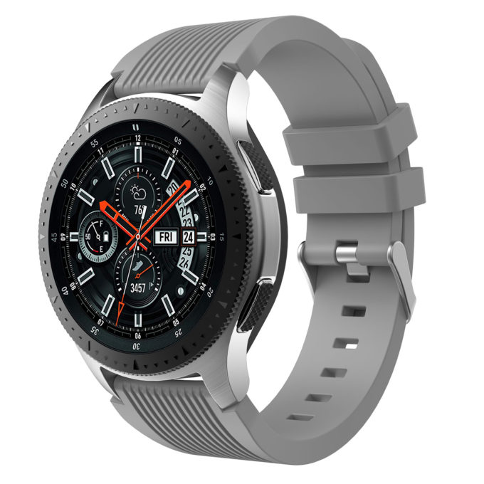 S.r17.7 Main Grey StrapsCo Silicone Rubber Watch Band Strap For Samsung Galaxy Watch 46mm