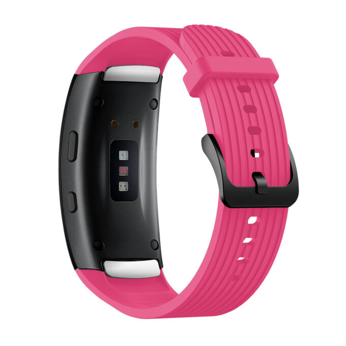 S.r9.18 Back Fuchsia StrapsCo Silicone Rubber Watch Band Strap For Samsung Galaxy Fit2 Pro SM R365