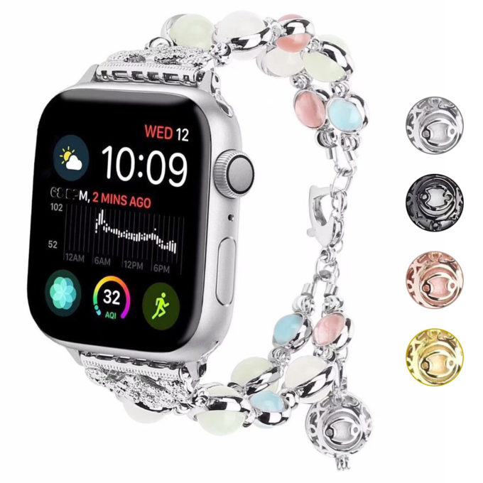 a.m38.ss Gallery Silver StrapsCo Luminous Stainless Steel Watch Band Strap for Apple Watch