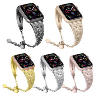 a.m39 All Colour StrapsCo Stainless Steel Adjustable Bracelet with Rhinestones for Apple Watch Series 12345