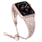 a.m39.rg Main Rose Gold StrapsCo Stainless Steel Adjustable Bracelet with Rhinestones for Apple Watch Series 12345