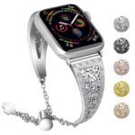 a.m39.ss Gallery Silver StrapsCo Stainless Steel Adjustable Bracelet with Rhinestones for Apple Watch Series 12345