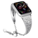 a.m39.ss Main Silver StrapsCo Stainless Steel Adjustable Bracelet with Rhinestones for Apple Watch Series 12345