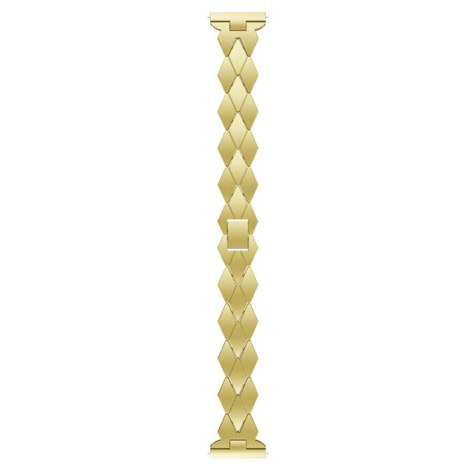 fb.m101.yg Up Yellow Gold StrapsCo Stainless Steel Diamond Shape Watch Band Strap for Fitbit Versa