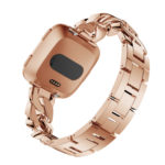 fb.m105.rg Back Rose Gold StrapsCo Alloy Metal Link Watch Bracelet Band with Rhinestones for Fitbit Versa