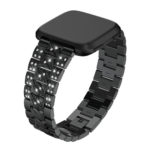 fb.m106.mb Main Black StrapsCo Alloy Metal Link Watch Band Strap with Rhinestones for Fitbit Versa