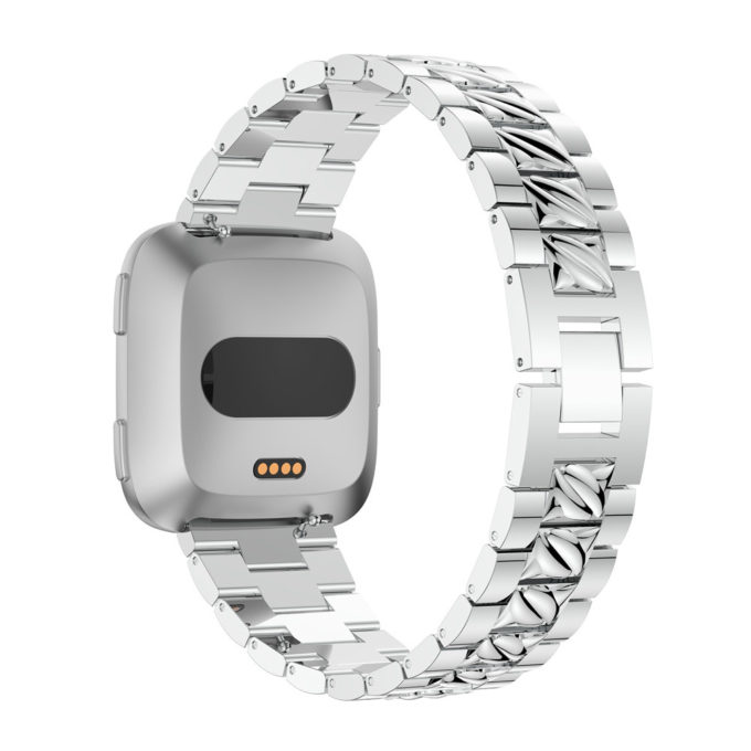 fb.m106.ss Back Silver StrapsCo Alloy Metal Link Watch Band Strap with Rhinestones for Fitbit Versa