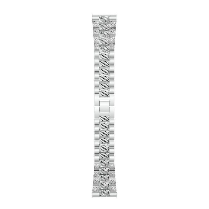 fb.m106.ss Up Silver StrapsCo Alloy Metal Link Watch Band Strap with Rhinestones for Fitbit Versa