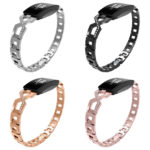Fb.m91 All Colors StrapsCo Alloy Metal Link Watch Bracelet Band With Rhinestones For Fitbit Inspire & Inspire HR