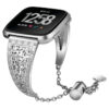 fb.m93.ss Main Silver StrapsCo Stainless Steel Adjustable Bracelet with Rhinestones for Fitbit Versa