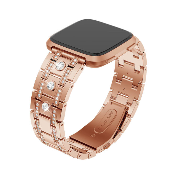 fb.m99.rg Alt Rose Gold StrapsCo Stainless Steel Watch Band Strap for Fitbit Versa