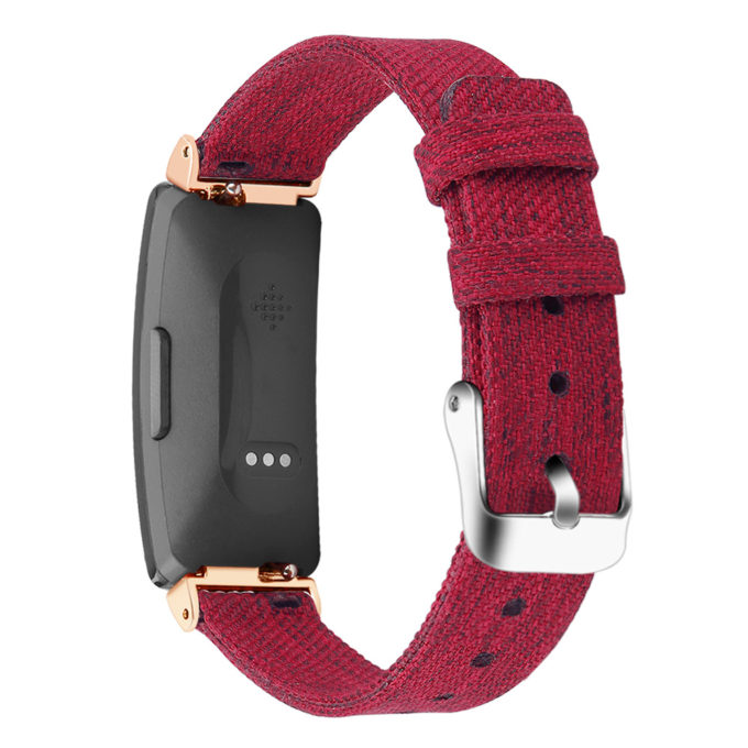 Fb.ny10.6 Back Red StrapsCo Canvas Watch Band Strap For Fitbit Inspire & Inspire HR