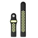 Fb.r34.1.11 Up Black Green Perforated Silicone Rubber Replacement Watch Band Strap For Fitbit Charge 3