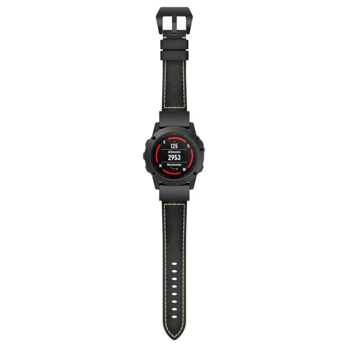 G.l5.1 Up Black StrapsCo QuickFit 20 Leather Watch Band Strap For Garmin Fenix 5S