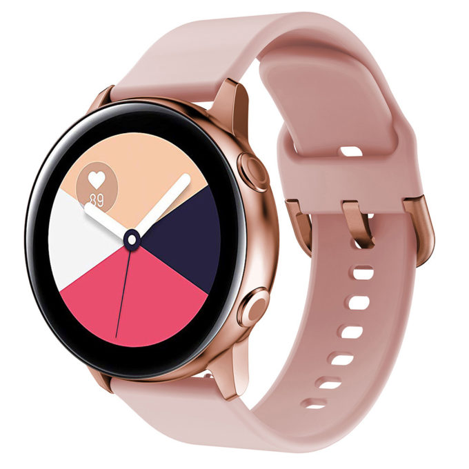 S.r13.13 Main Pink StrapsCo Silicone Rubber Watch Band Strap For Samsung Galaxy Watch Active