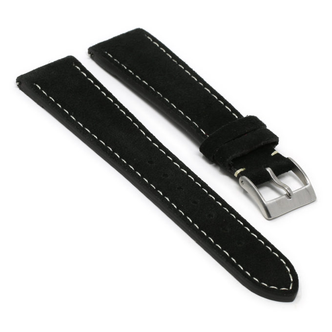 st34.1 Angle Black StrapsCo Classic Suede Leather Watch Band Strap Mens Quick Release 16mm 18mm 19mm 20mm 21mm 22mm 24mm